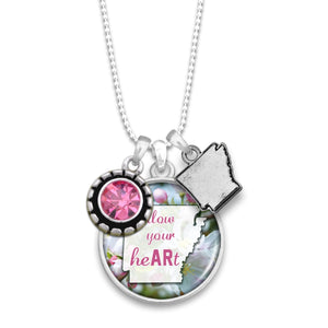 Arkansas State Pride ''Follow Your Heart'' Necklace
