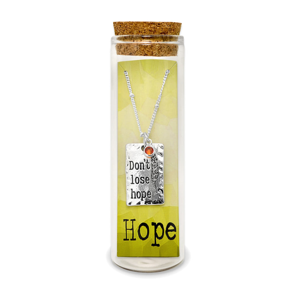 Stay Strong, Don't Lose Hope Message Charm Necklace