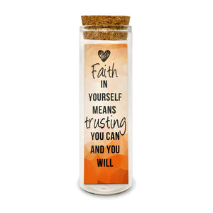 Faith In Yourself, Trusting You Can And You Will Message Charm Necklace