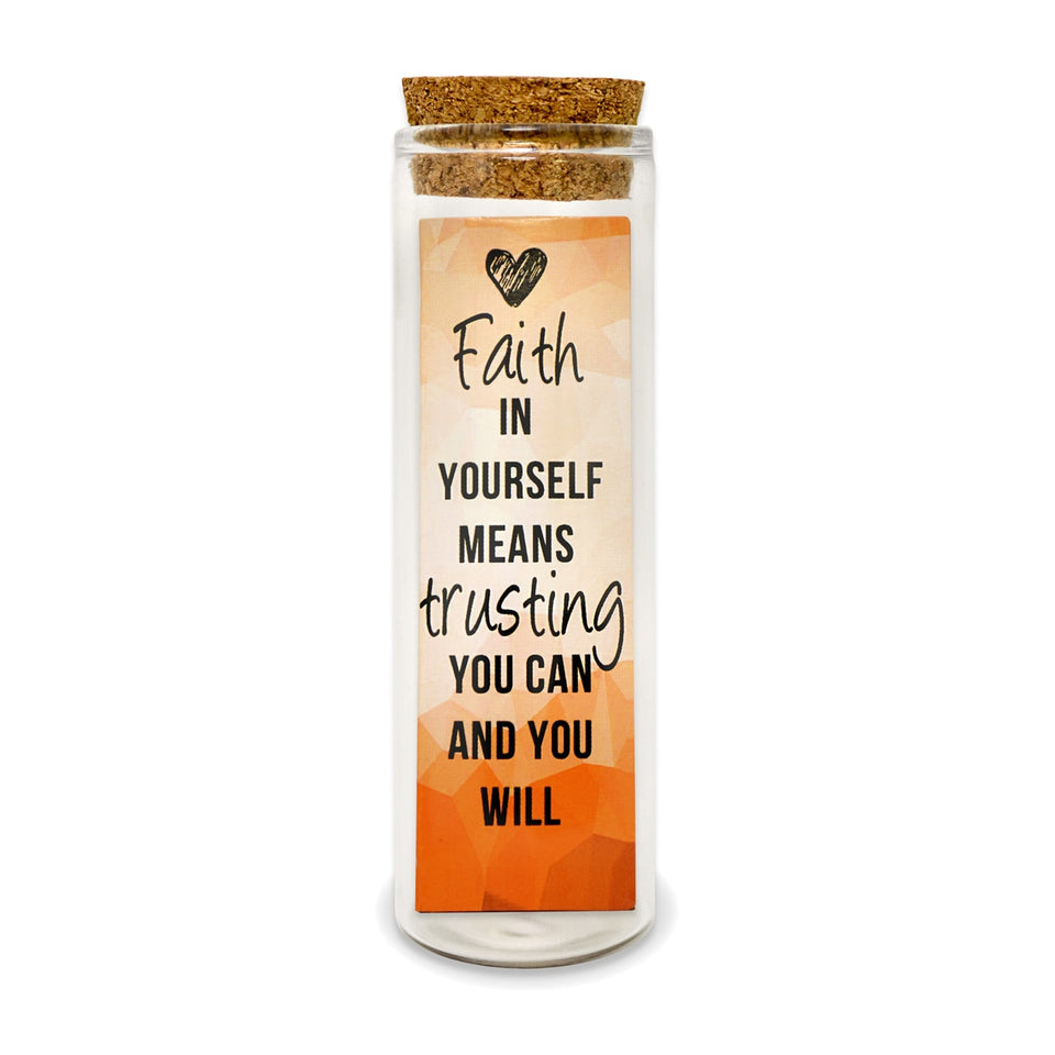 Faith In Yourself, Trusting You Can And You Will Message Charm Necklace