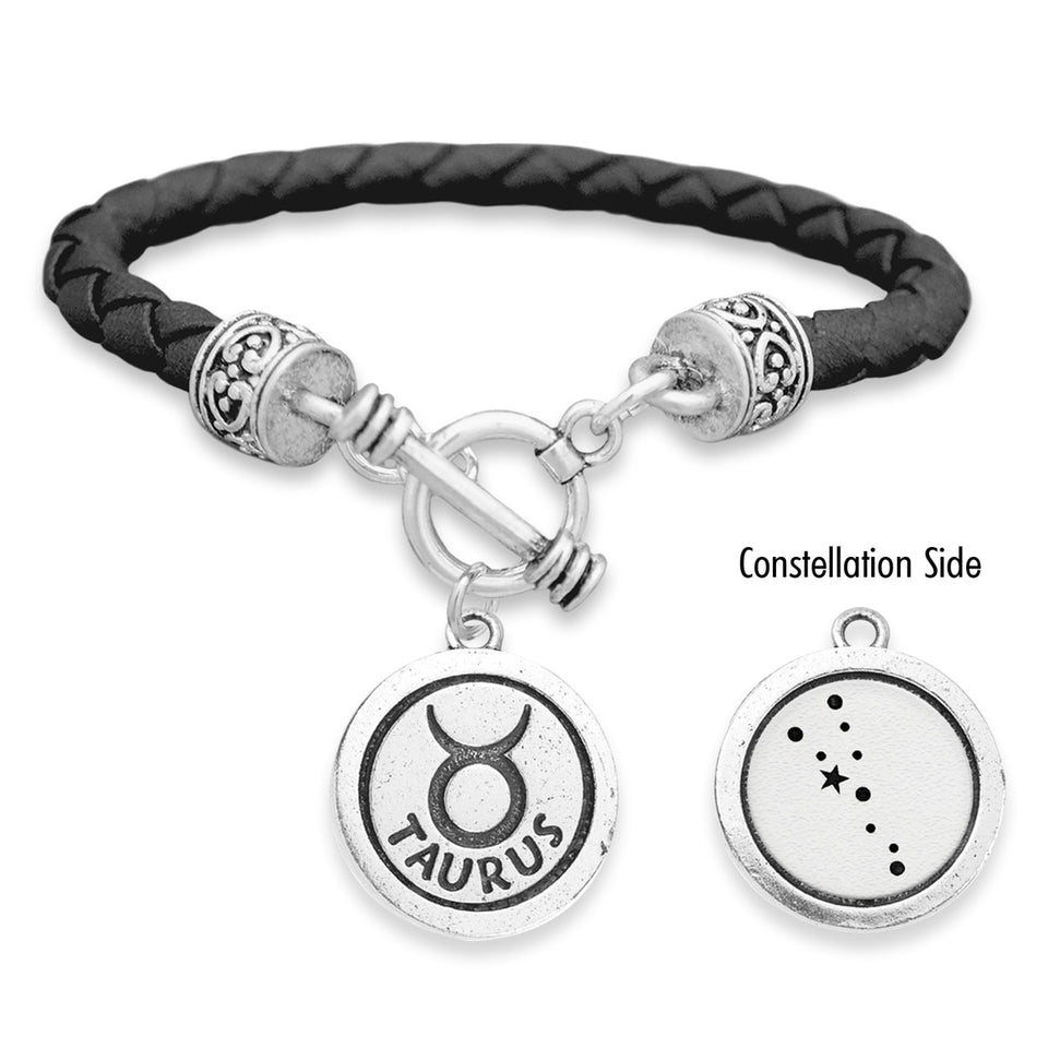 Taurus Zodiac Constellation Leather Bracelet