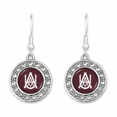 Alabama A&M Golden Flashes Abby Girl Round Crystal Earrings
