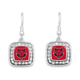 Arkansas State Red Wolves Square Crystal Charm Kassi Earrings