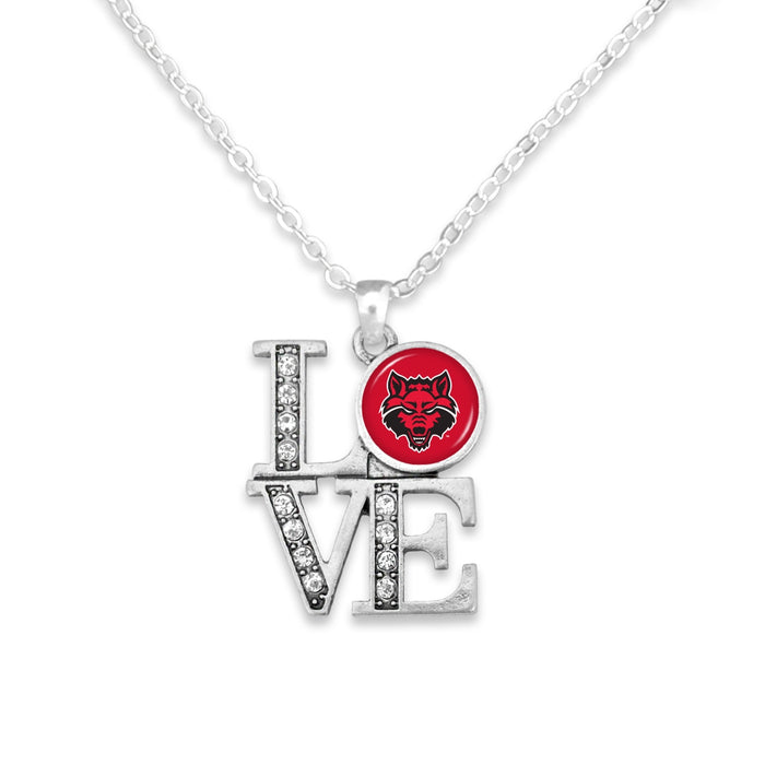 Arkansas State Red Wolves LOVE Necklace