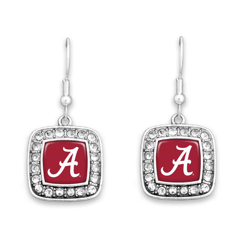 Alabama Crimson Tide Square Crystal Charm Kassi Earrings