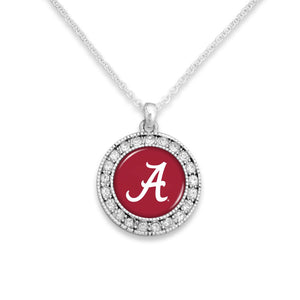 Alabama Crimson Tide Kenzie Round Crystal Charm Necklace
