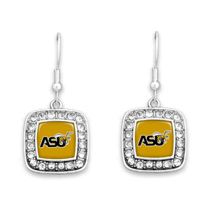 Alabama State Hornets Square Crystal Charm Kassi Earrings