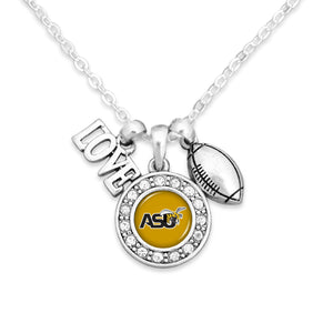 Alabama State Hornets Football, Love and Logo Necklace