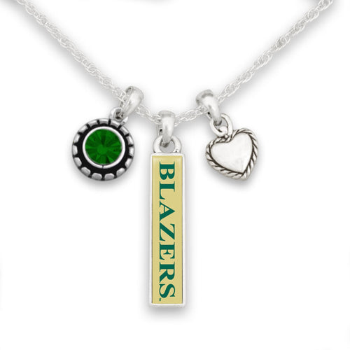 Alabama-Birmingham Blazers Triple Charm Necklace