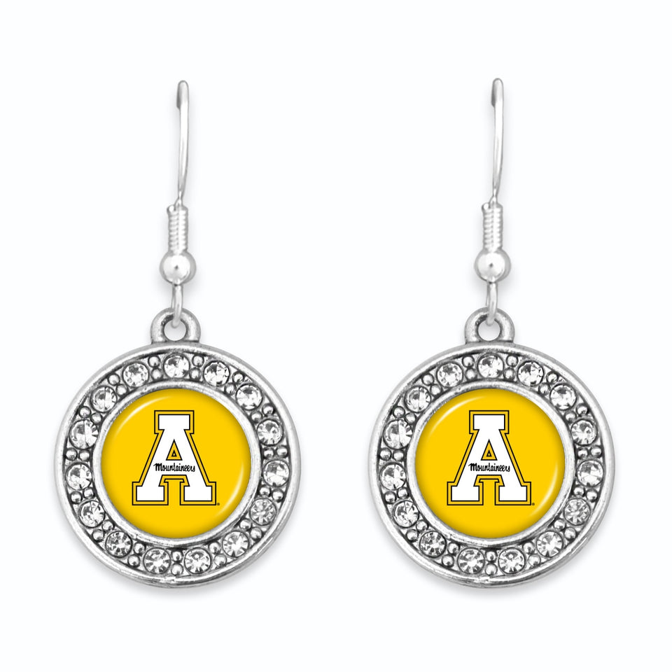Appalachian State Mountaineers Abby Girl Round Crystal Earrings