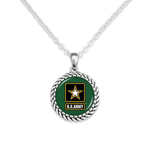 U.S. Army Rope Edge Charm Necklace
