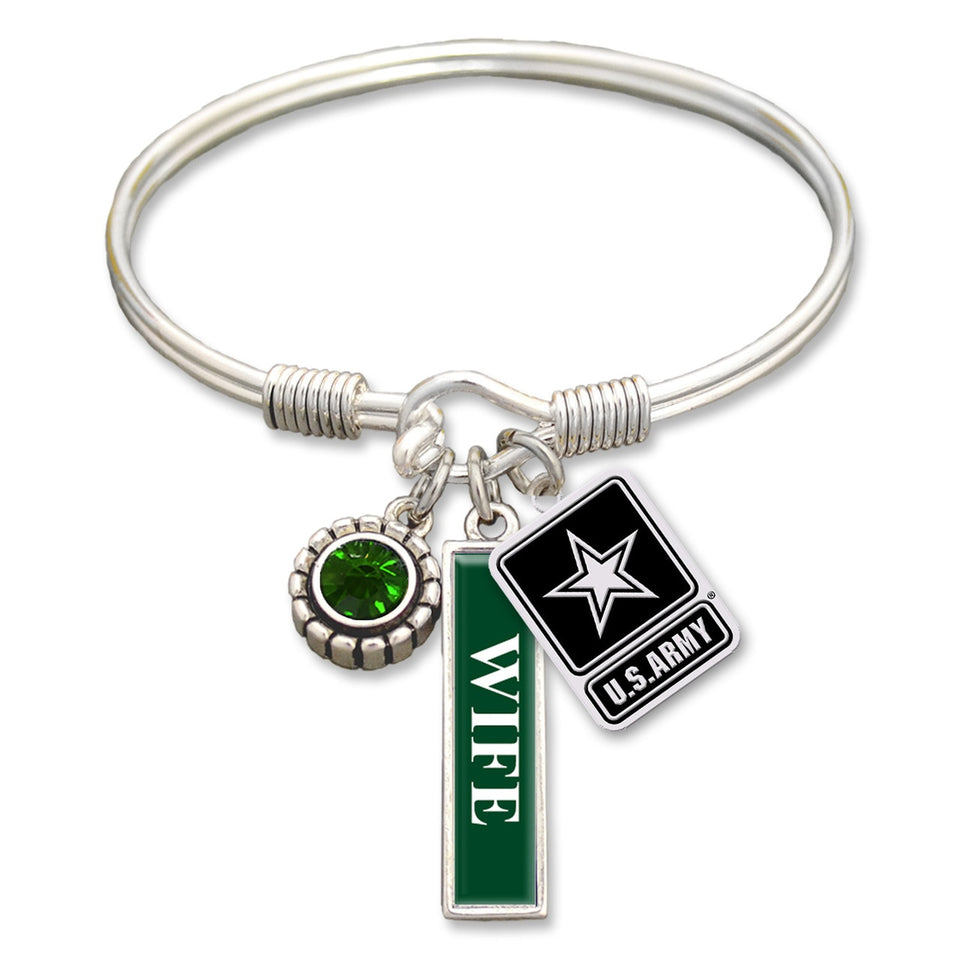 U.S. Army Triple Charm Bracelet for Wife
