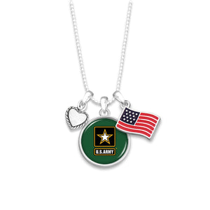 U.S. Army Flag Accent Charm Necklace