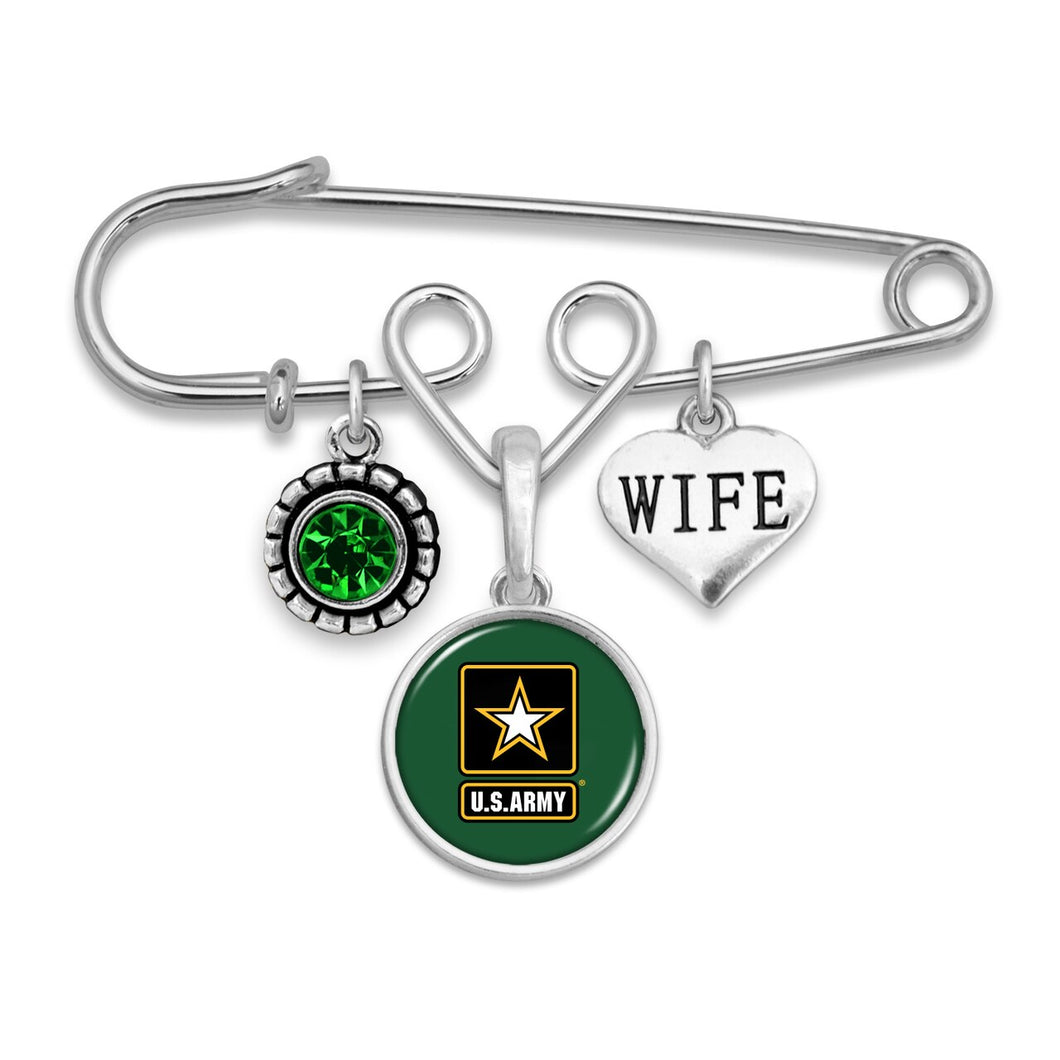 U.S. Army Wife Accent Charm Brooch