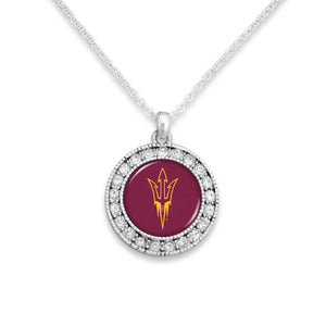Arizona State Sun Devils Kenzie Round Crystal Charm Necklace
