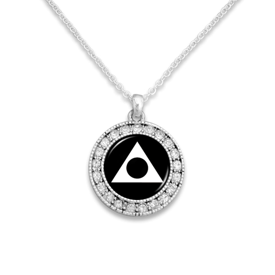 Al-Anon Round Crystal Charm Necklace