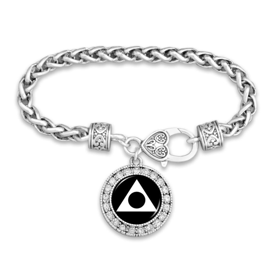 Al-Anon Lobster Clasp Bracelet with Crystal Charm