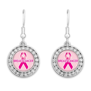 Breast Cancer Awareness Crystal Earrings
