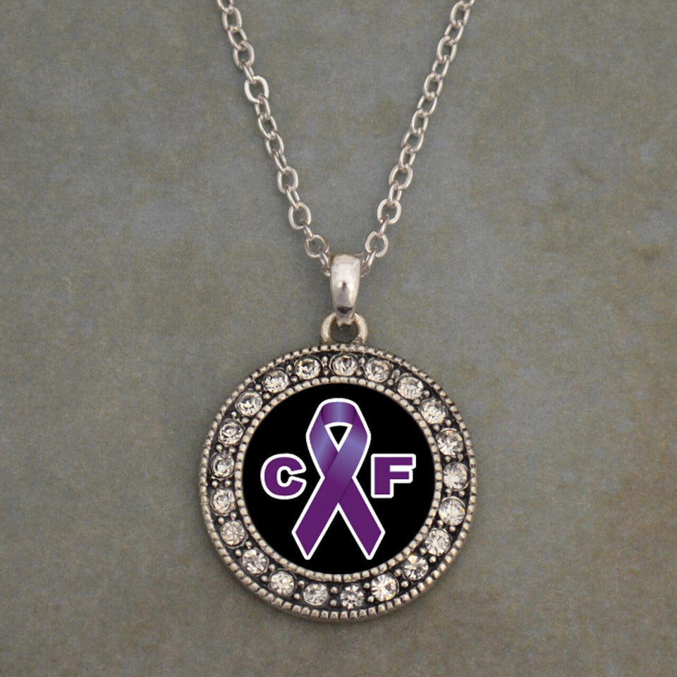 Cystic Fibrosis Awareness Crystal Charm Necklace
