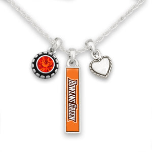 Bowling Green State Falcons Triple Charm Necklace