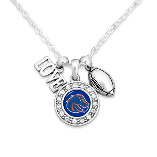 Boise State Broncos Football, Love and Logo Necklace