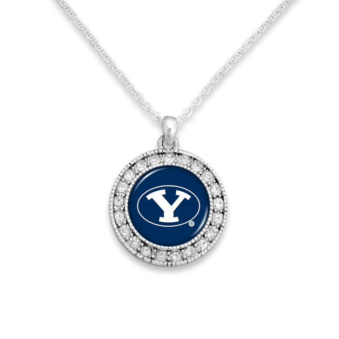 BYU Cougars Kenzie Round Crystal Charm Necklace