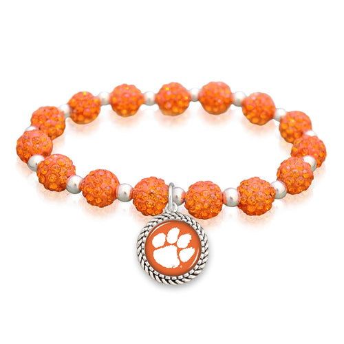 Clemson Tigers Team Color Sparkle Stretchy Bracelet