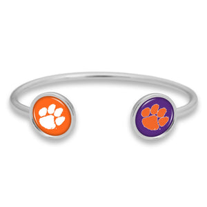 Clemson Tigers Duo Dome Cuff Bracelet