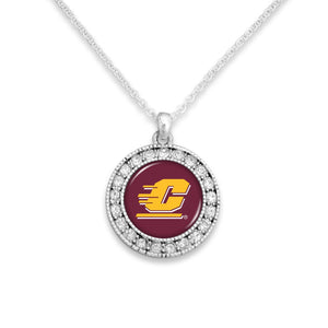 Central Michigan Chippewas Kenzie Round Crystal Charm Necklace