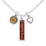 Central Michigan Chippewas Triple Charm Necklace