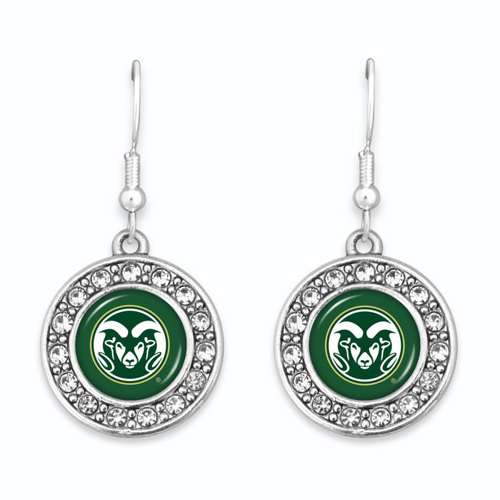 Colorado State Rams Abby Girl Round Crystal Earrings