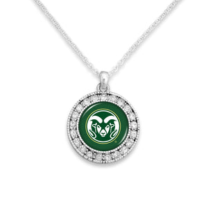 Colorado State Rams Kenzie Round Crystal Charm Necklace