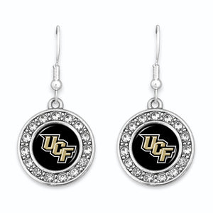 Central Florida Knights Abby Girl Round Crystal Earrings