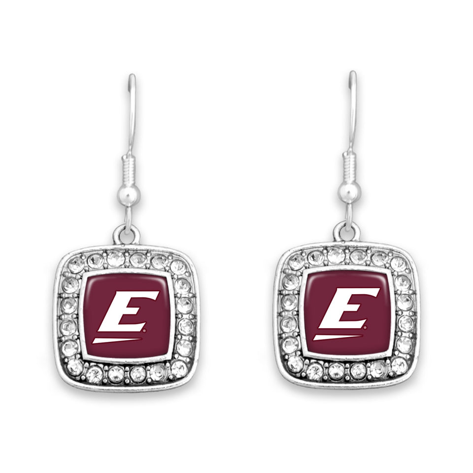 Eastern Kentucky Colonels Square Crystal Charm Kassi Earrings