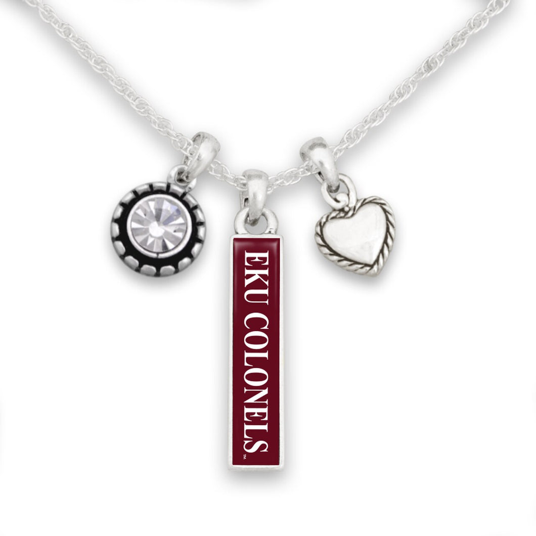 Eastern Kentucky Colonels Triple Charm Necklace
