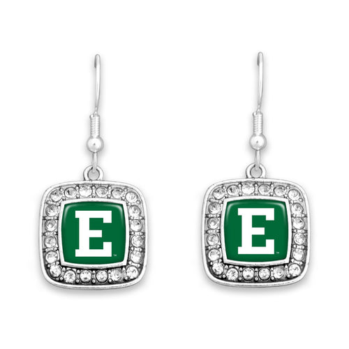 Eastern Michigan Eagles Square Crystal Charm Kassi Earrings