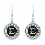 East Tennessee State Buccaneers Abby Girl Round Crystal Earrings