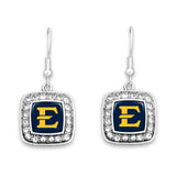 East Tennessee State Buccaneers Square Crystal Charm Kassi Earrings
