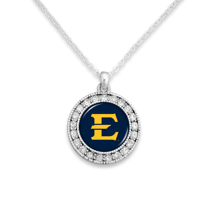 East Tennessee State Buccaneers Kenzie Round Crystal Charm Necklace