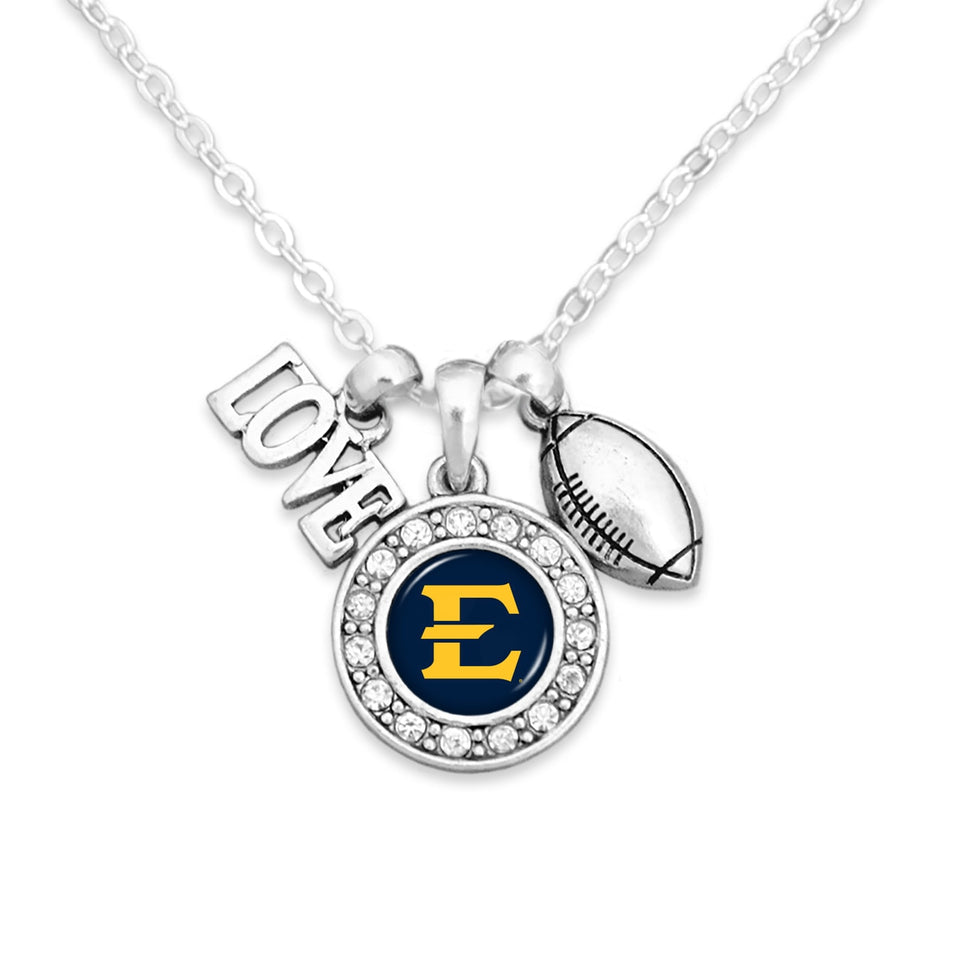 East Tennessee State Buccaneers Football, Love and Logo Necklace
