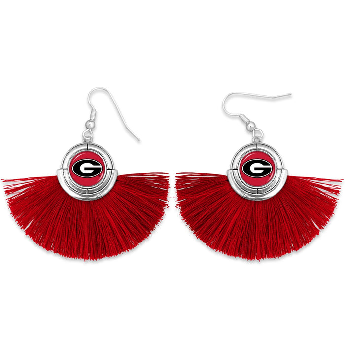 Georgia Bulldogs Tassel Earrings