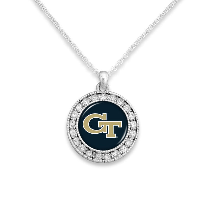 Georgia Tech Yellow Jackets Kenzie Round Crystal Charm Necklace