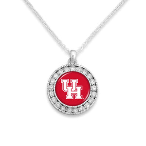 Houston Cougars Kenzie Round Crystal Charm Necklace