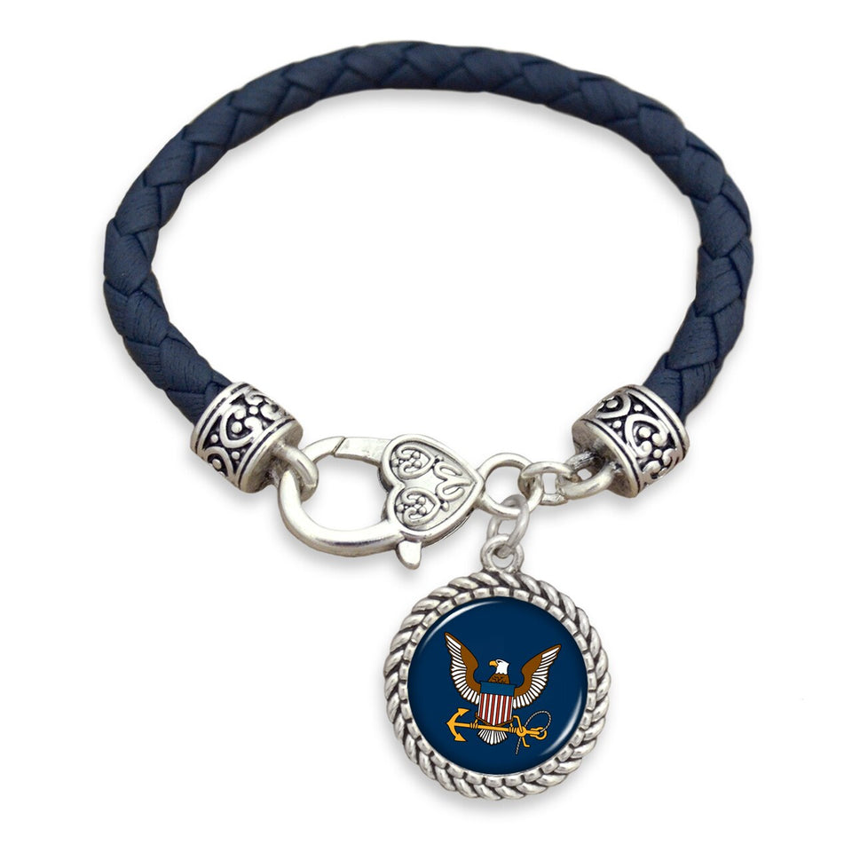 U.S. Navy Leather Bracelet