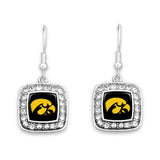 Iowa Hawkeyes Square Crystal Charm Kassi Earrings