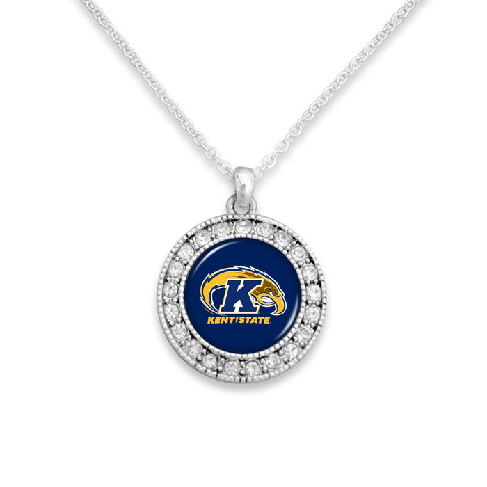 Kent State Golden Flashes Kenzie Round Crystal Charm Necklace