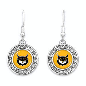 Kennesaw State Owls Abby Girl Round Crystal Earrings