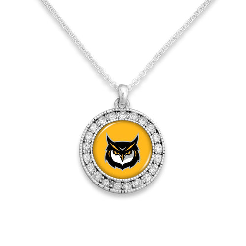 Kennesaw State Owls Kenzie Round Crystal Charm Necklace