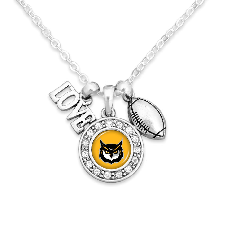 Kennesaw State Owls Football, Love and Logo Necklace