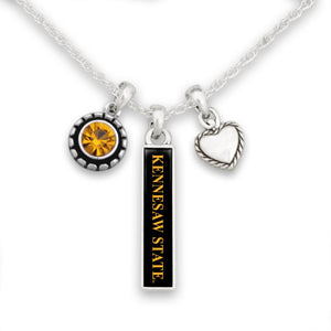 Kennesaw State Owls Triple Charm Necklace